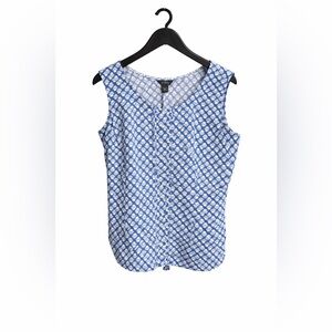 Eddie Bauer Blue Floral Sleeveless Top